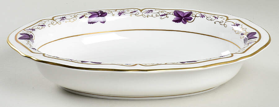 Purple Vine 10" Oval Vegetable Bowl by Royal Worcester-1