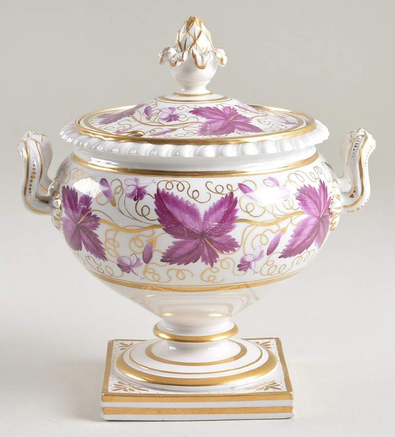 Purple Vine Sauce Boat & Lid by Royal Worcester-1