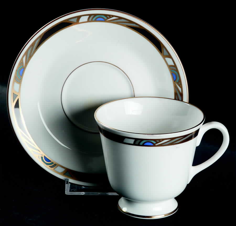 Raffles Footed Cup & Saucer Set by Royal Worcester-1