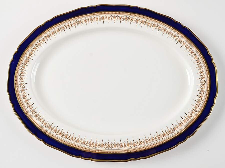 Regency Blue 15" Oval Serving Platter by Royal Worcester-1