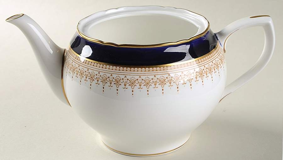 Regency Blue Teapot No Lid by Royal Worcester-1