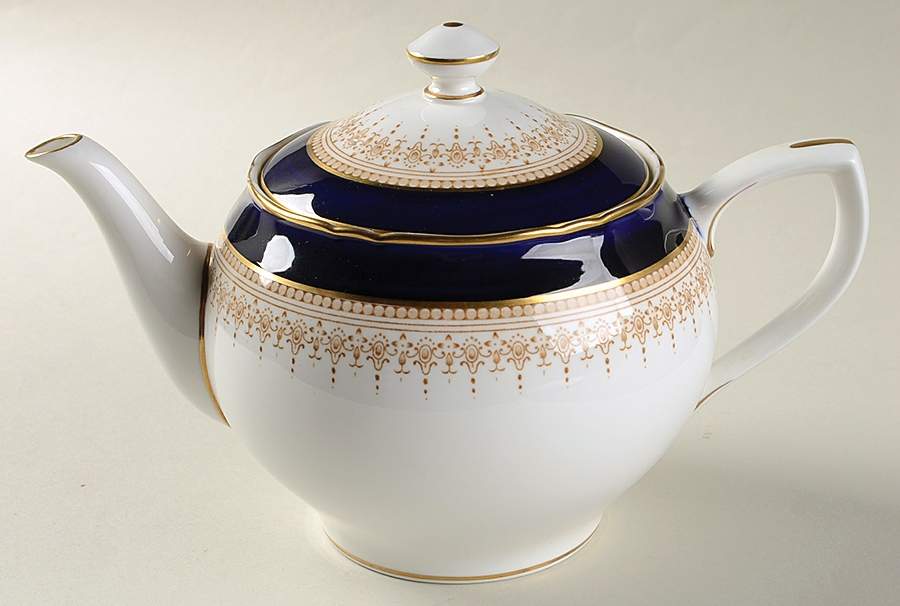 Regency Blue Teapot & Lid by Royal Worcester-1