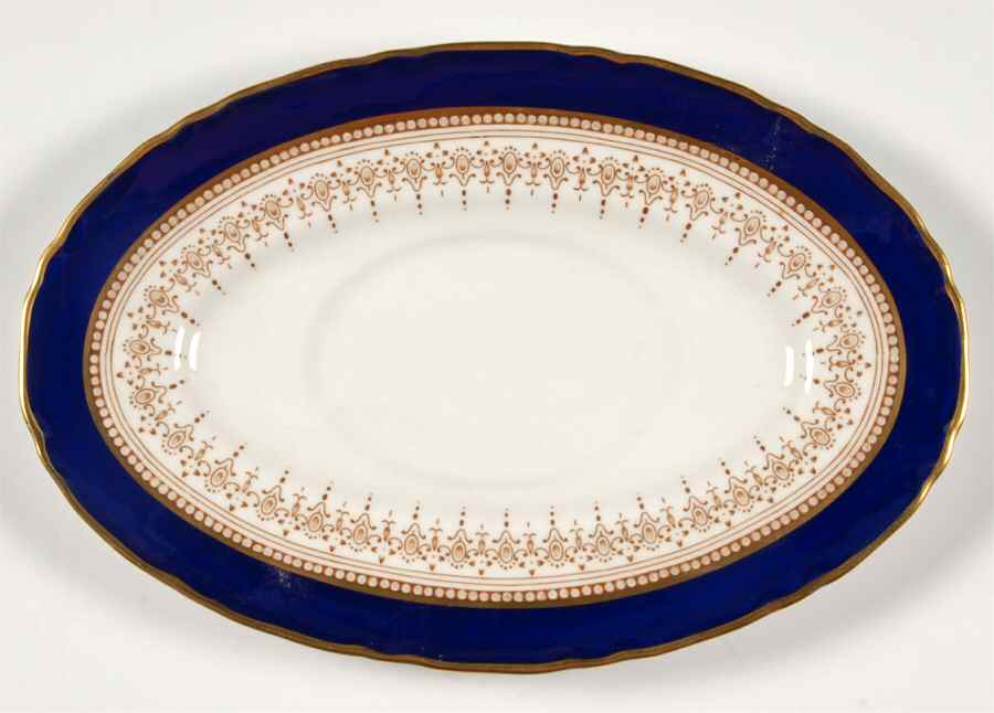 Regency Blue Underplate for Gravy Boat by Royal Worcester-1