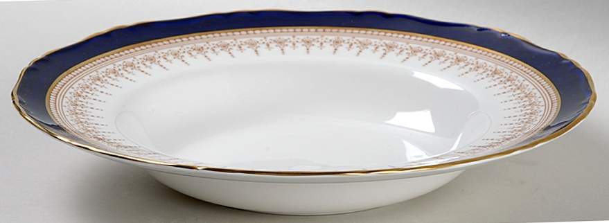 Regency Blue Large Rim Soup Bowl by Royal Worcester-1