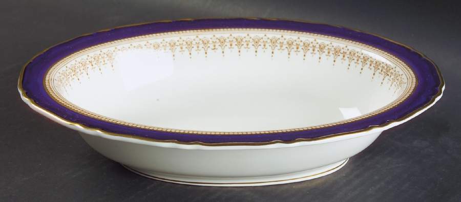 Regency Blue 10" Oval Vegetable Bowl by Royal Worcester-1