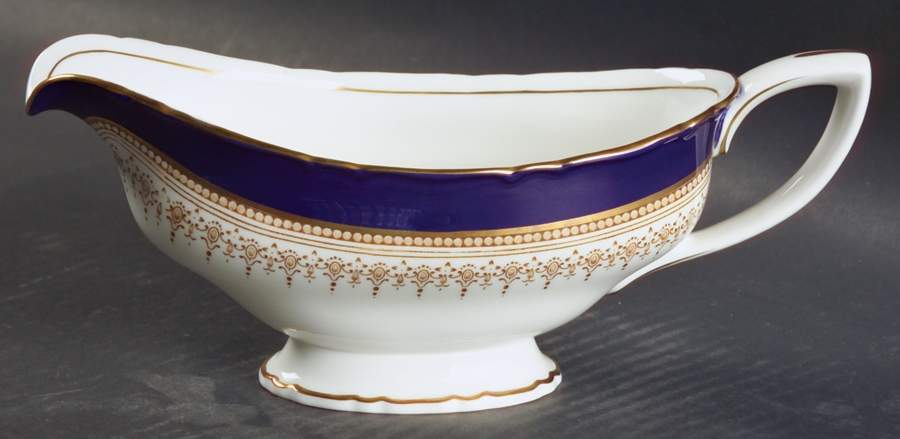 Regency Blue Gravy Boat by Royal Worcester-1