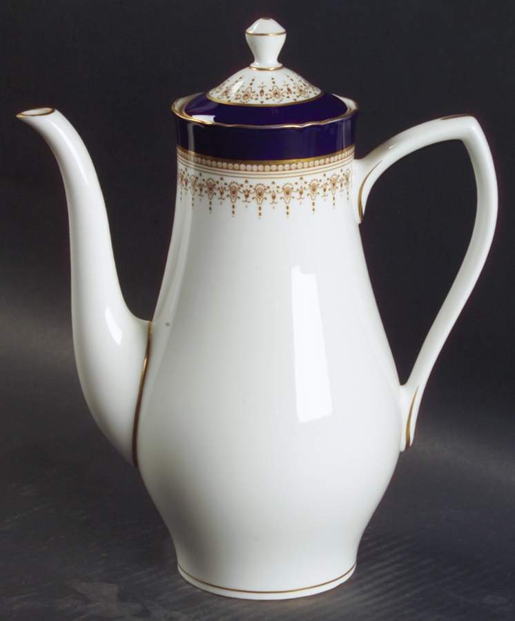 Regency Blue Coffee Pot & Lid by Royal Worcester-1