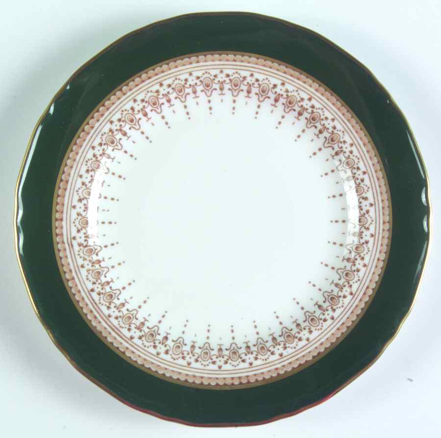 Regency Green and Brown (Newer) Bread & Butter Plate by Royal Worcester-1