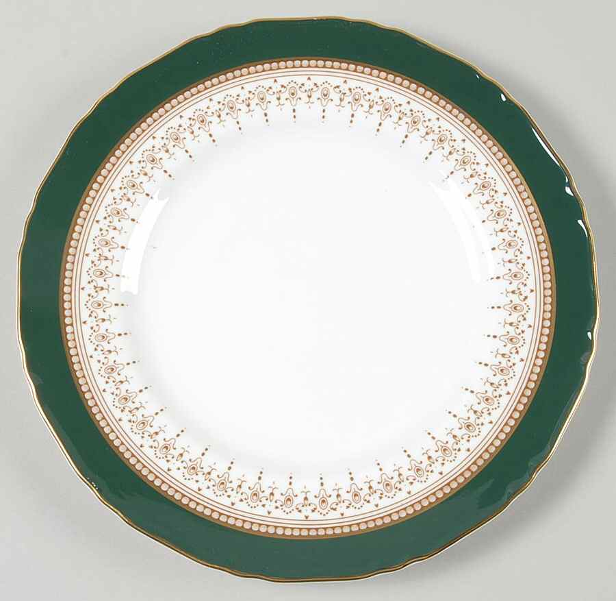 Regency Green and Brown (Newer) Salad Plate by Royal Worcester-1