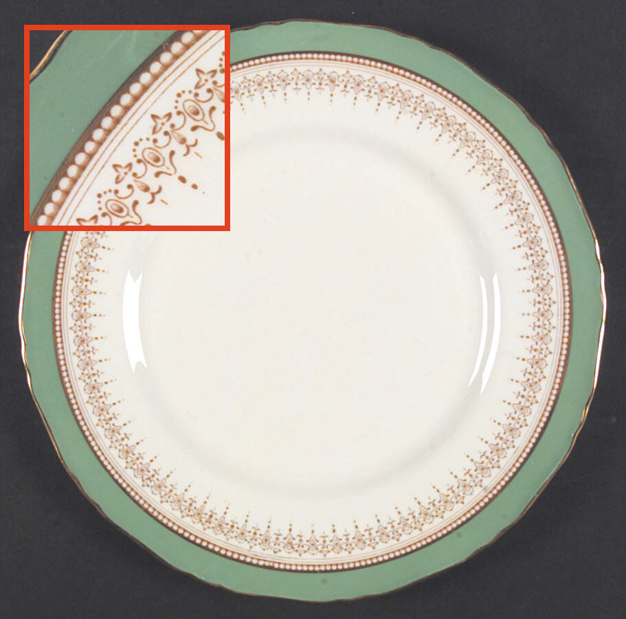 Regency Green and Brown (Older) Dinner Plate by Royal Worcester-1