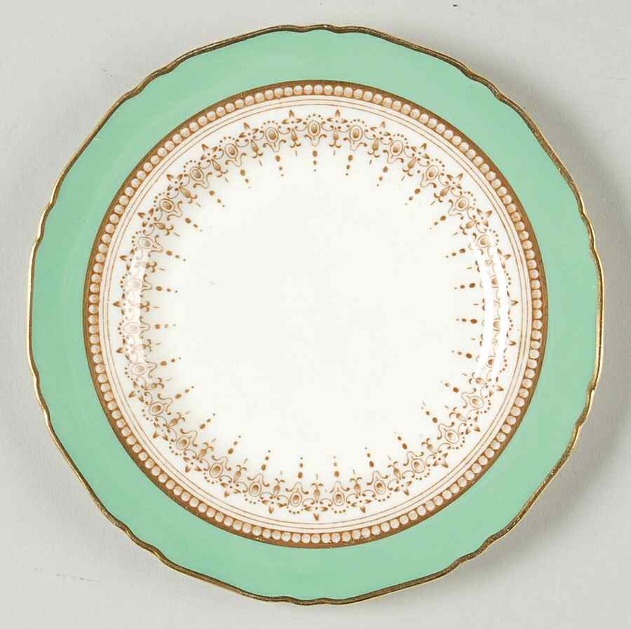 Regency Green and Brown (Older) Bread & Butter Plate by Royal Worcester-1