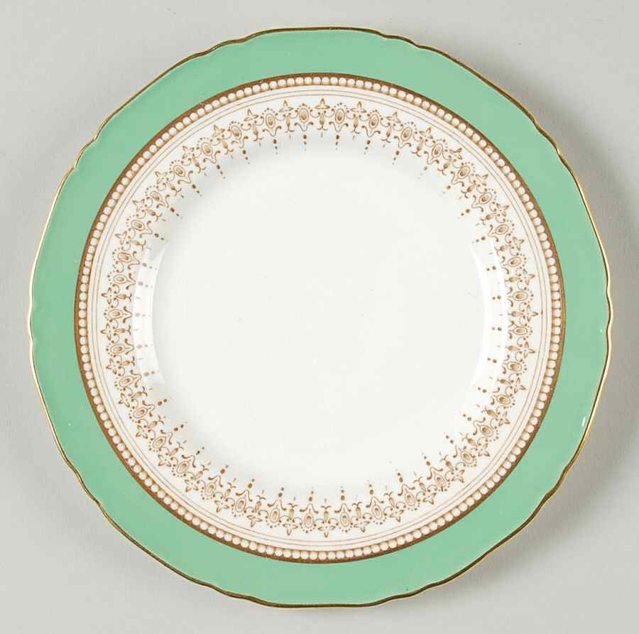 Regency Green and Brown (Older) Dessert/Pie Plate by Royal Worcester-1
