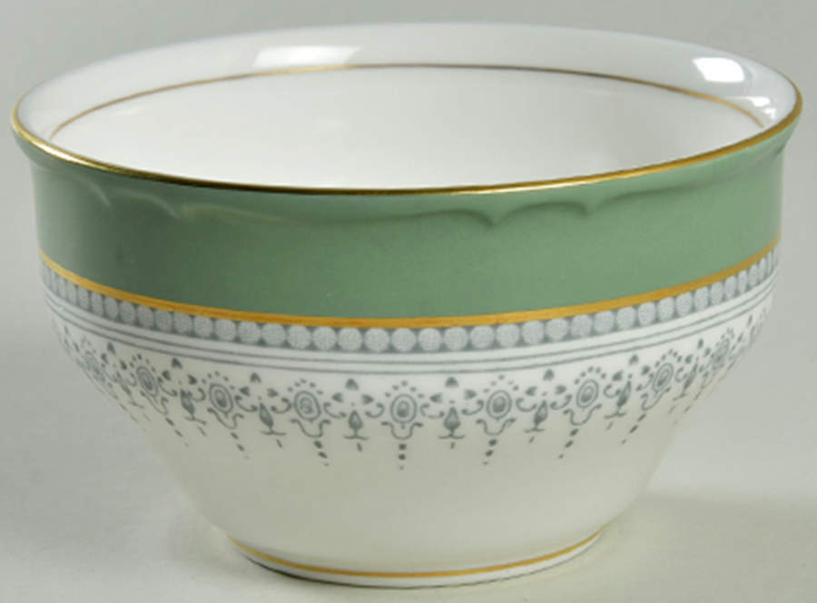 Regency Green and Gray (Newer) Open Sugar Bowl by Royal Worcester-1