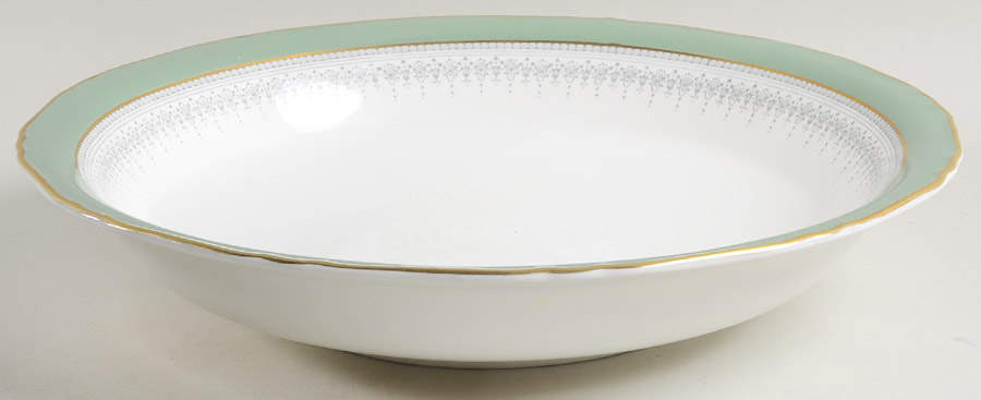 Regency Green and Gray (Newer) Large Fruit Bowl by Royal Worcester-1