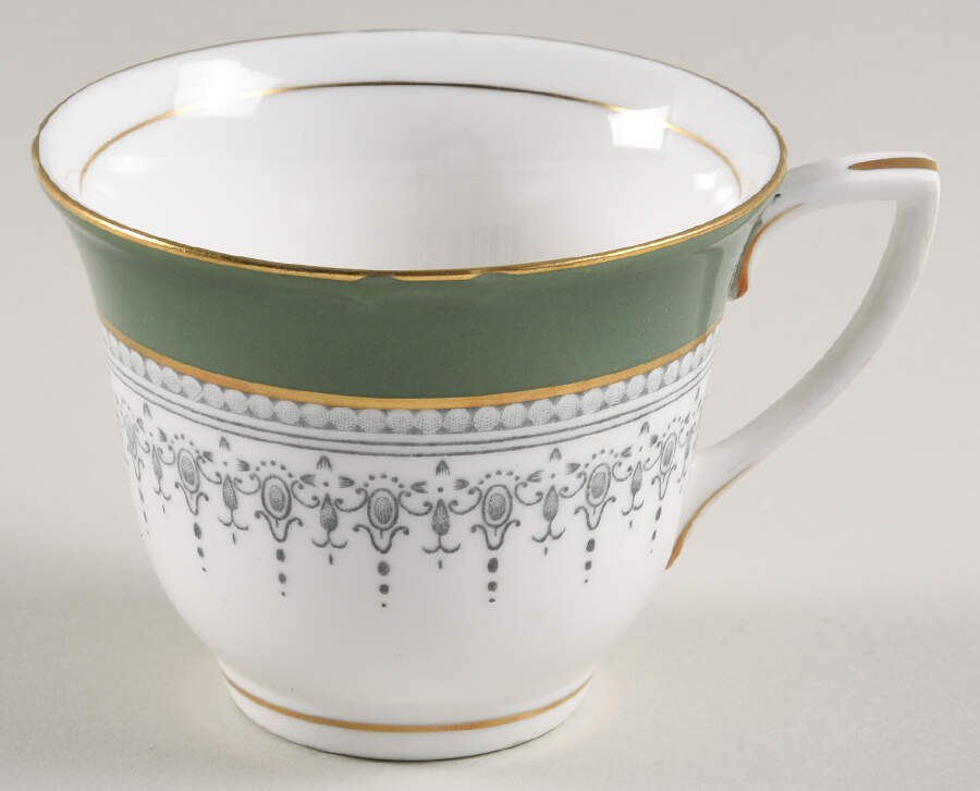 Regency Green and Gray (Newer) Flat Demitasse Cup by Royal Worcester-1
