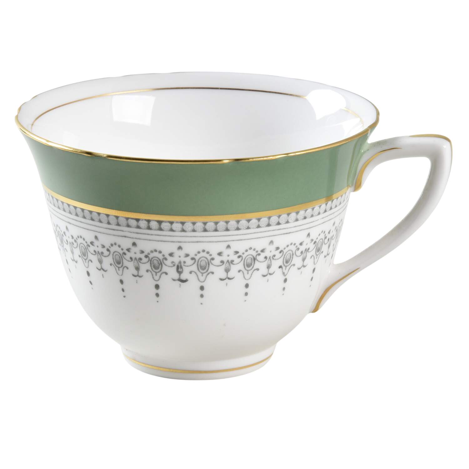 Regency Green and Gray (Newer) Flat Cup by Royal Worcester-1