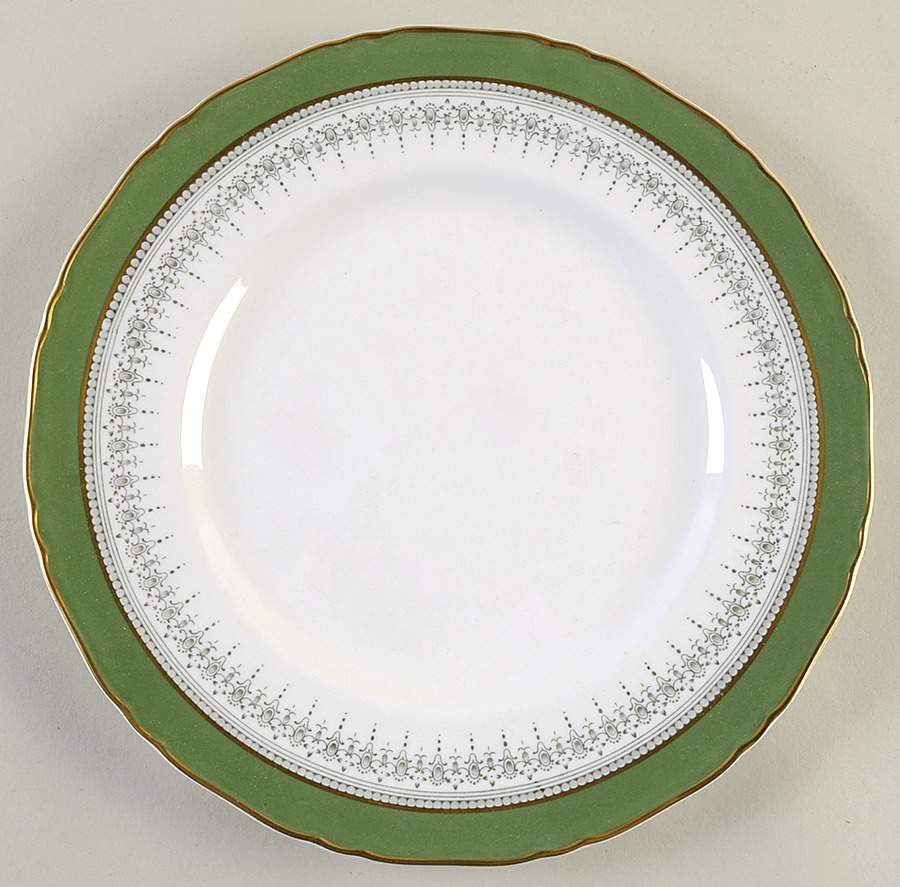 Regency Green and Gray (Newer) Dinner Plate by Royal Worcester-1