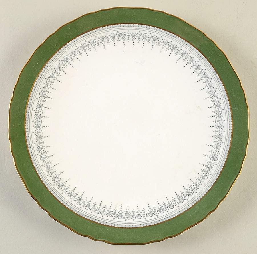 Regency Green and Gray (Newer) Cake Plate by Royal Worcester-1