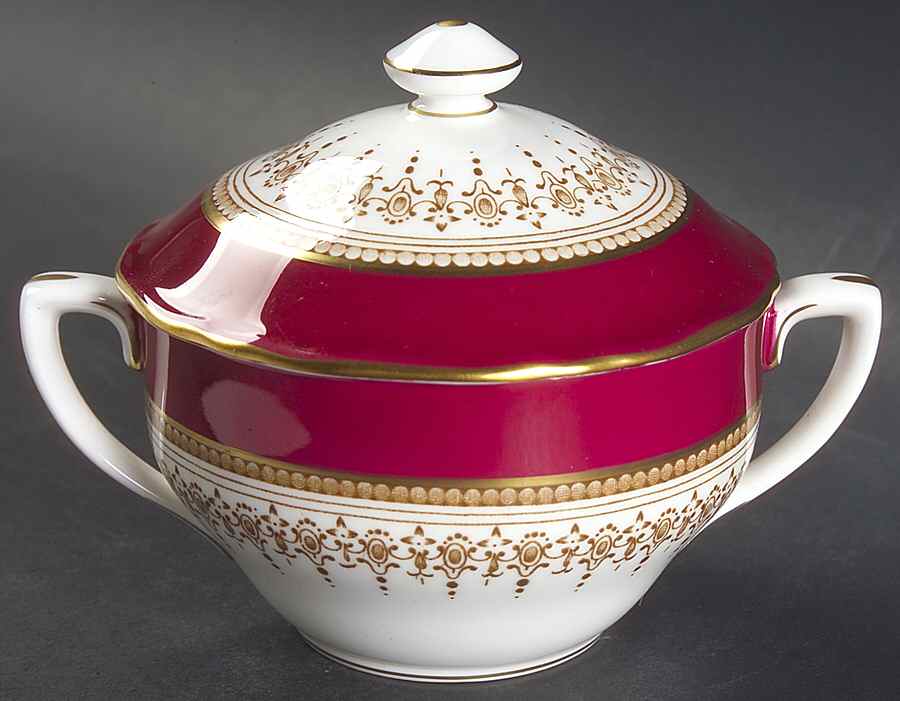 Regency Ruby Sugar Bowl & Lid by Royal Worcester-1