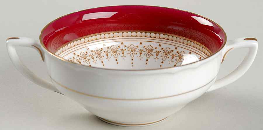 Regency Ruby Flat Cream Soup Bowl by Royal Worcester-1