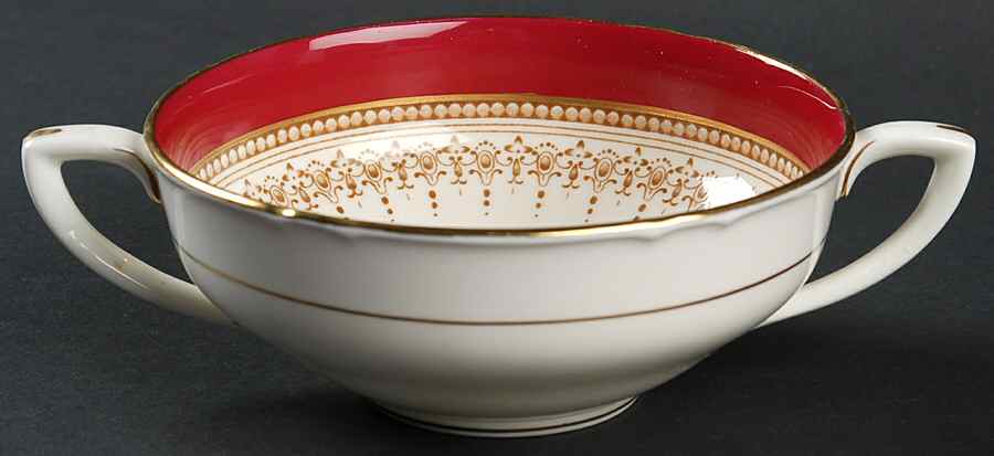 Regency Ruby Flat Cream Soup Bowl by Royal Worcester-1