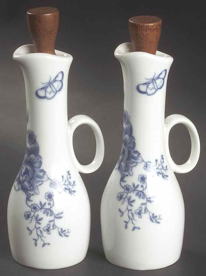 Rhapsody Set of 2 Oil/Vinegar Cruets & Wood Stoppers by Royal Worcester-1