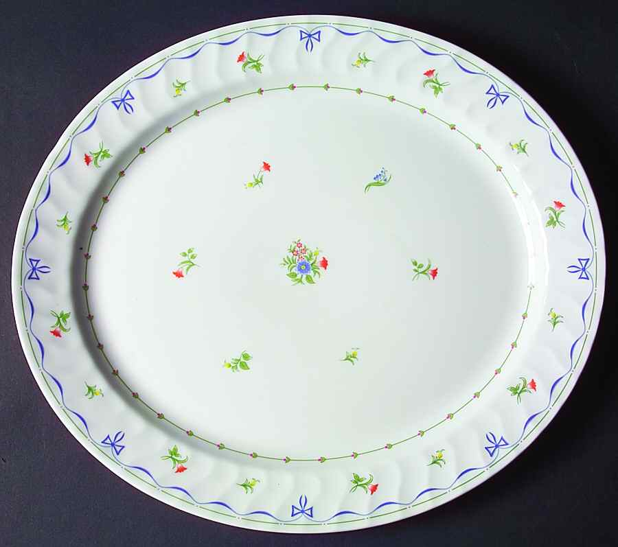 Ribbons & Bows 14" Oval Serving Platter by Royal Worcester-1