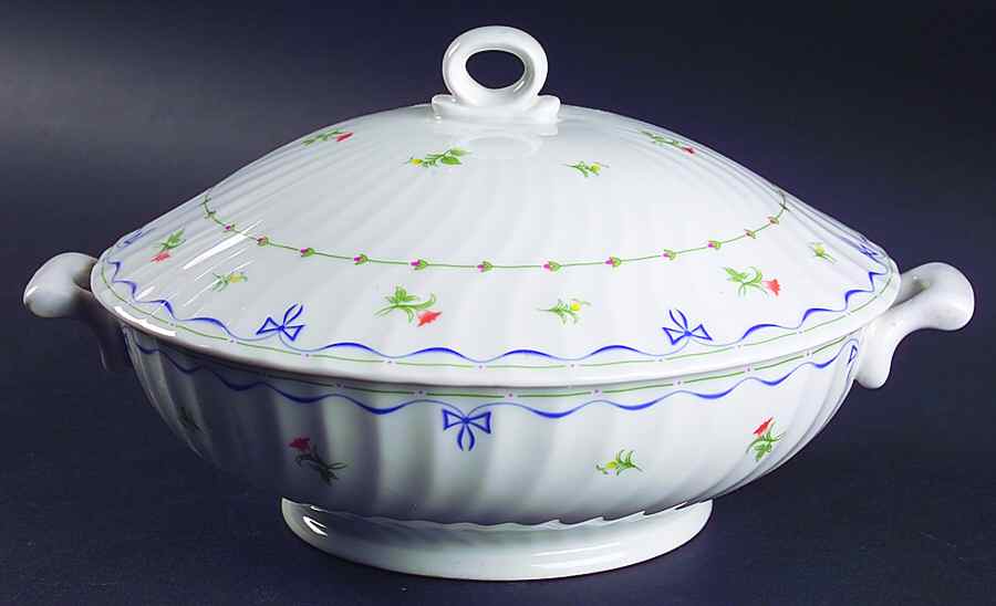 Ribbons & Bows Round Covered Vegetable by Royal Worcester-1