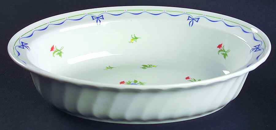 Ribbons & Bows 10" Oval Vegetable Bowl by Royal Worcester-1