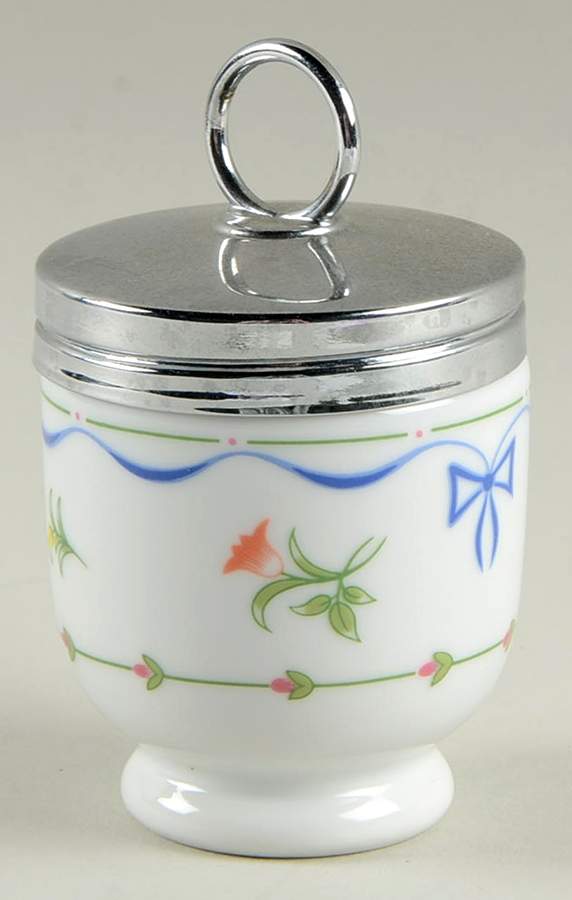 Ribbons & Bows Egg Coddler & Lid by Royal Worcester-1