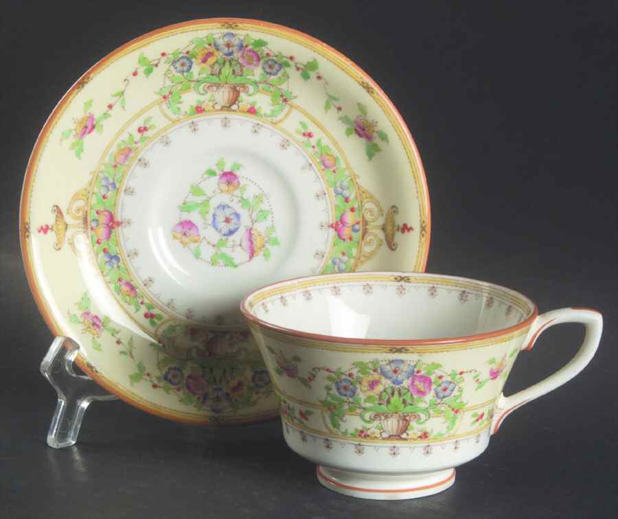 Riviera Footed Cup & Saucer Set by Royal Worcester-1