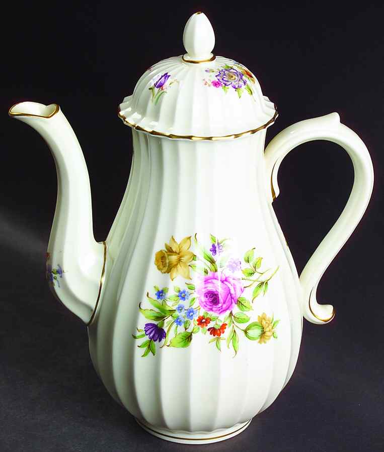 Roanoke Cream Coffee Pot & Lid by Royal Worcester-1