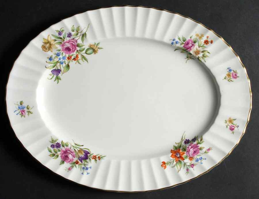 Roanoke Cream 13" Oval Serving Platter by Royal Worcester-1