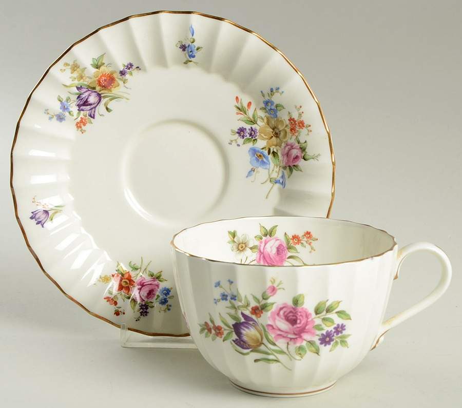 Roanoke Cream Oversized Cup & Saucer Set by Royal Worcester-1