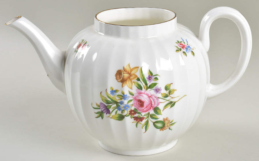 Roanoke White Teapot No Lid by Royal Worcester-1