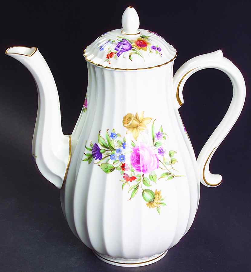 Roanoke White Coffee Pot & Lid by Royal Worcester-1