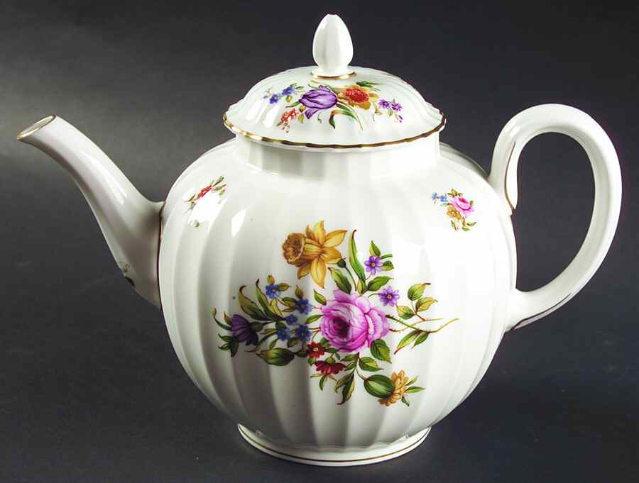 Roanoke White Teapot & Lid by Royal Worcester-1