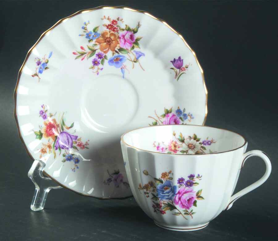 Roanoke White Flat Cup & Saucer Set by Royal Worcester-1