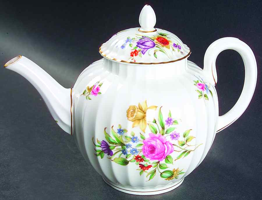 Roanoke White Small Teapot & Lid by Royal Worcester-1