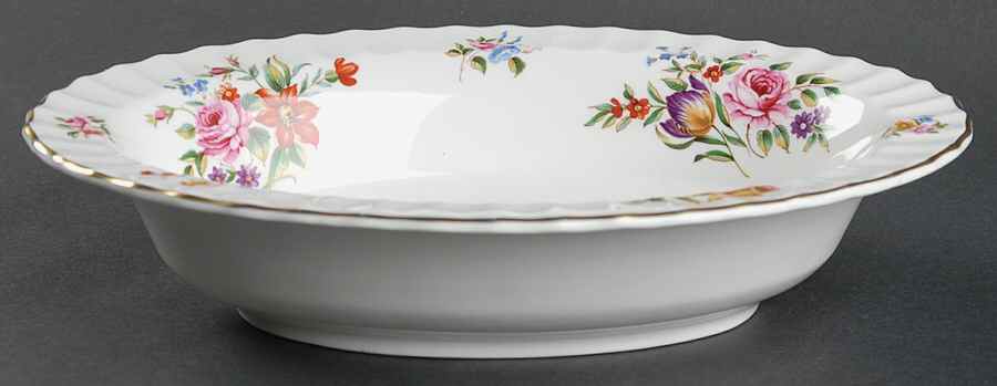 Roanoke White 10" Oval Vegetable Bowl by Royal Worcester-1
