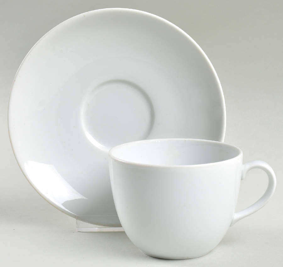 Royal Blanc Flat Cup & Saucer Set by Royal Worcester-1