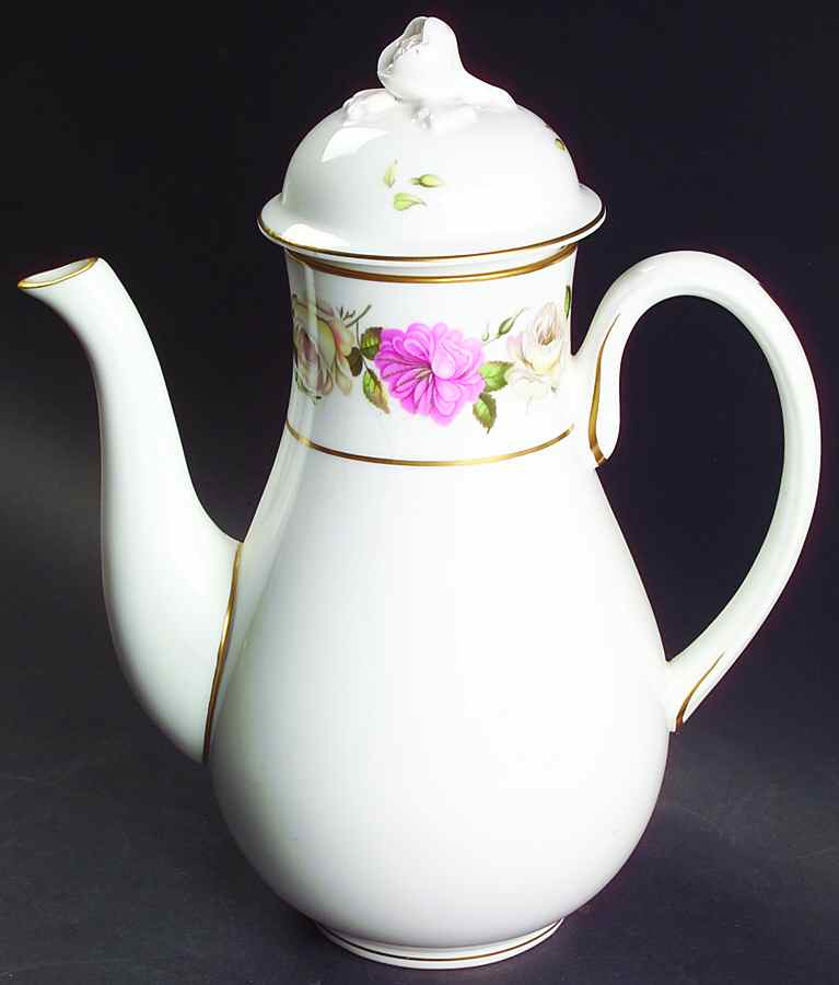 Royal Garden (Solid Inner Rings) Coffee Pot & Lid by Royal Worcester-1
