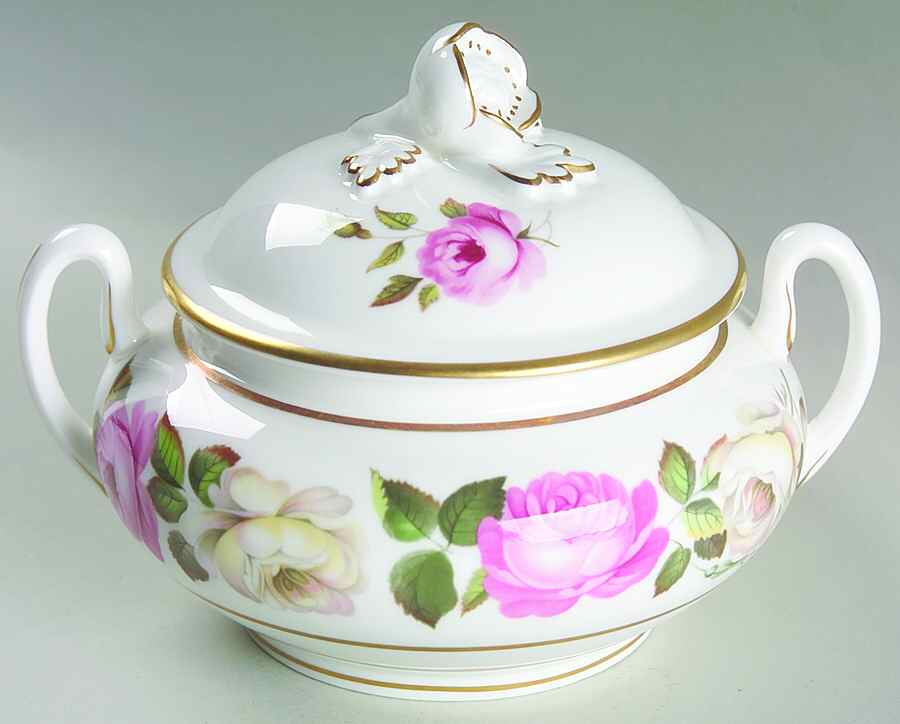 Royal Garden (Solid Inner Rings) Sugar Bowl & Lid by Royal Worcester-1