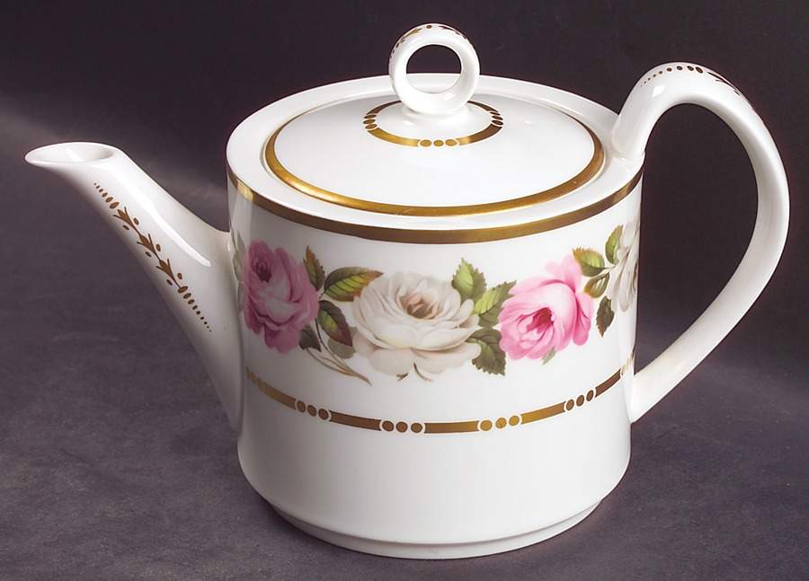 Royal Garden (Dotted Inner Ring) Small Teapot & Lid by Royal Worcester-1