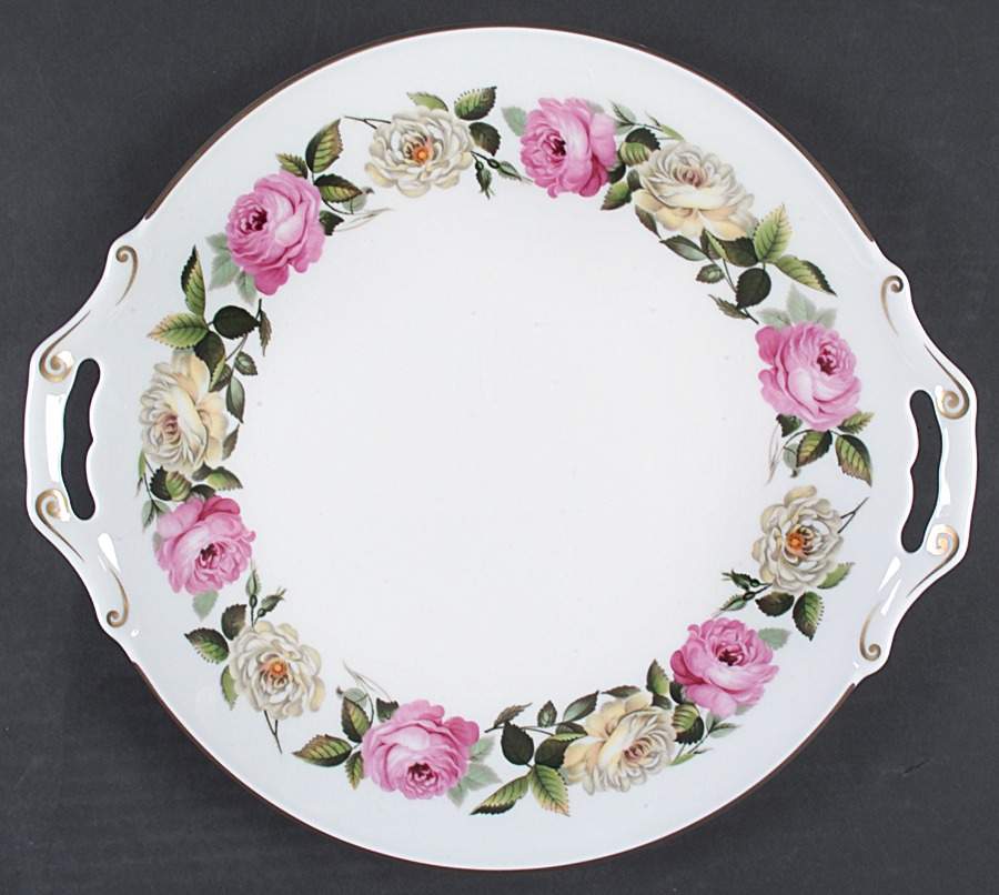 Royal Garden (Dotted Inner Ring) Handled Cake Plate by Royal Worcester-1