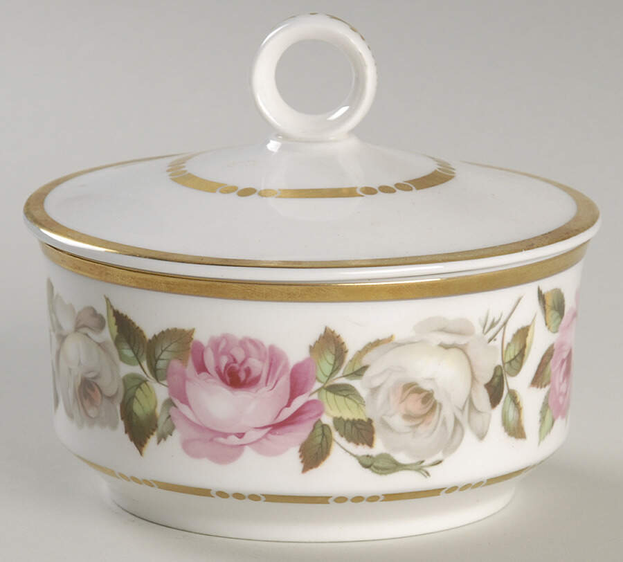 Royal Garden (Dotted Inner Ring) Sugar Bowl & Lid by Royal Worcester-1