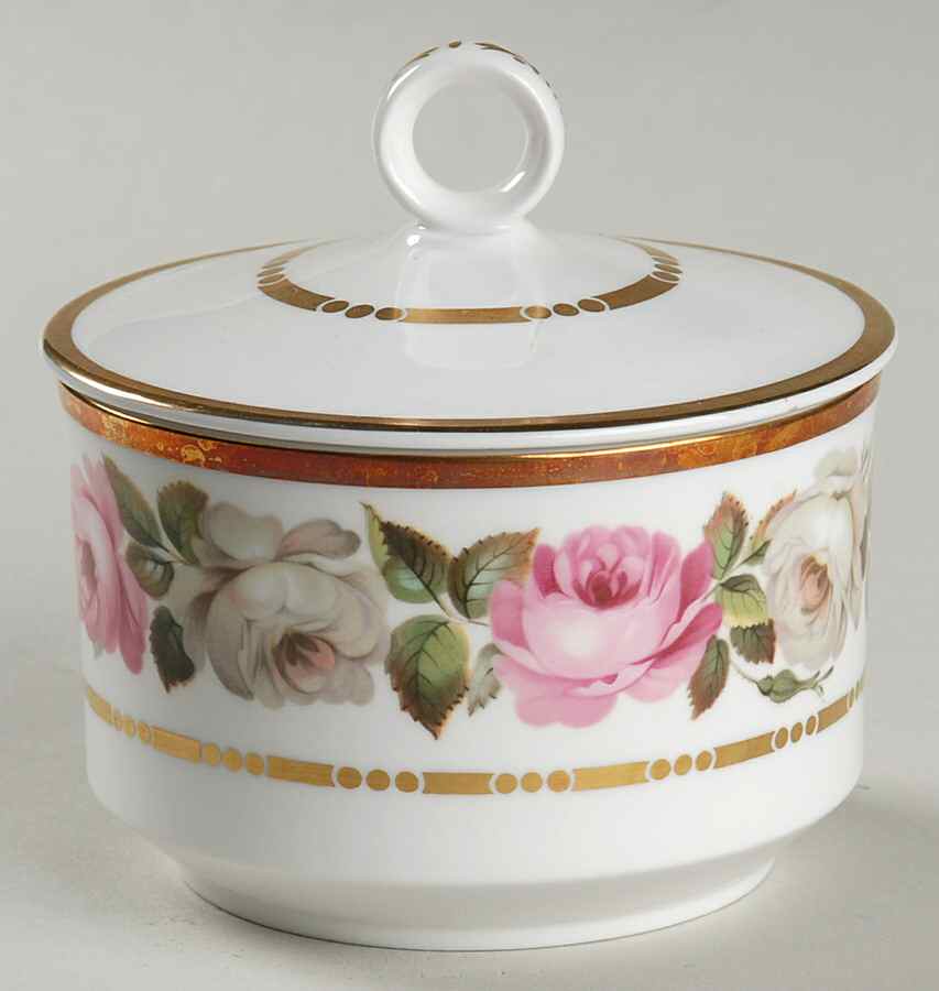 Royal Garden (Dotted Inner Ring) Sugar Bowl & Lid by Royal Worcester-1