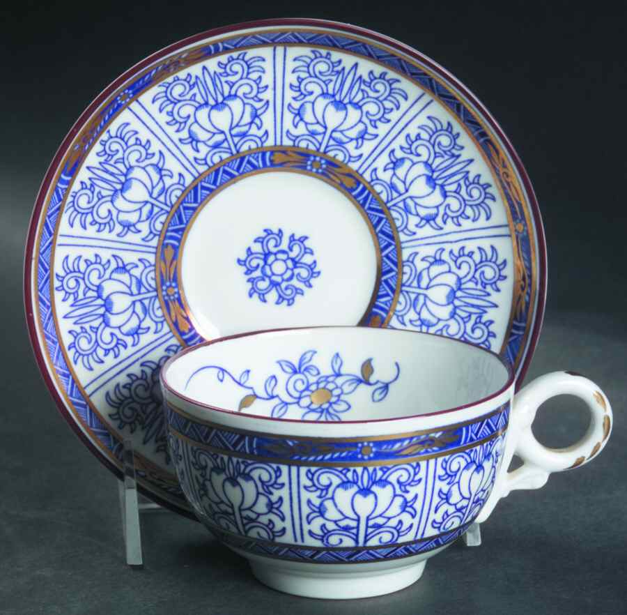 Royal Lily (Smooth) Footed Cup & Saucer Set by Royal Worcester-1