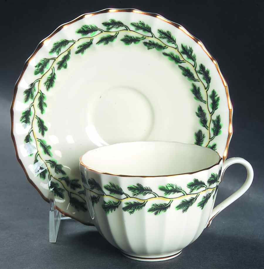 Royal Oak Flat Cup & Saucer Set by Royal Worcester-1
