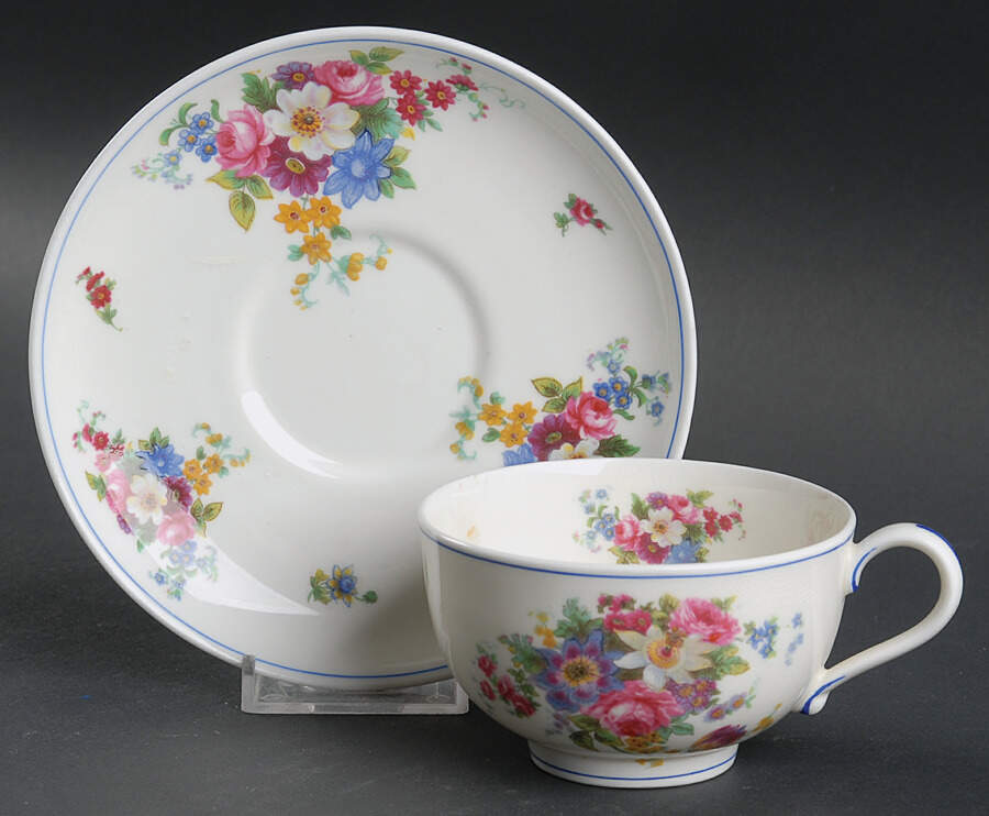 Roseland Flat Cup & Saucer Set by Royal Worcester-1